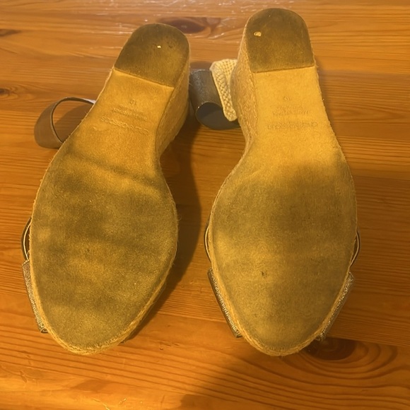 andre assous erika espadrille wedge sliver sandal made in Spain size 10 - Picture 8 of 9